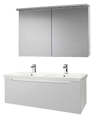 Тумба с раковиной Dreja Color 125 белый глянец