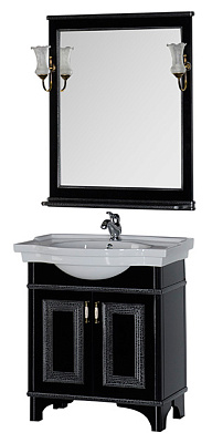 Мебель для ванной Aquanet Валенса 80 черный краколет/серебро