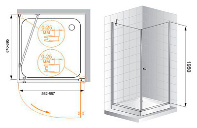 Душевой уголок Cezares Triumph A1 90 P Cr R