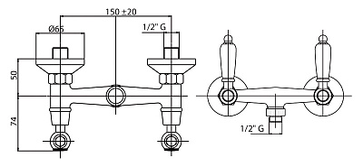 Смеситель Cezares Nostalgia NOSTALGIA-D-03 для душа