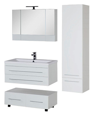 Зеркало-шкаф Aquanet Нота 100 камерино белый