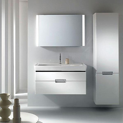 Тумба с раковиной Jacob Delafon Reve 100 белый бриллиант 2 ящика