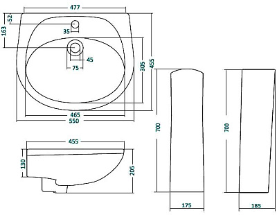 Раковина Santek Бриз 55