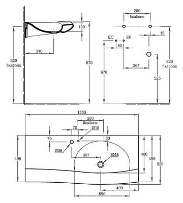 Тумба с раковиной Jacob Delafon Stillness 120 белая
