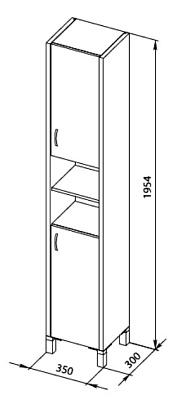 Шкаф-пенал Aquanet Донна светлый дуб