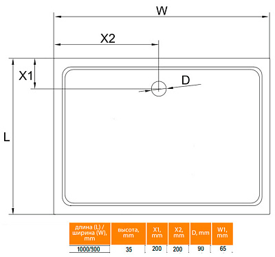 Поддон для душа Cezares SMC AH 100x90 см