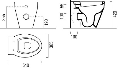 Унитаз приставной GSI Losanga 751411 белый