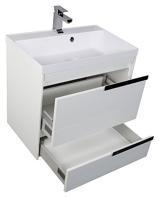 Тумба с раковиной Aquanet Тиволи 70 белая
