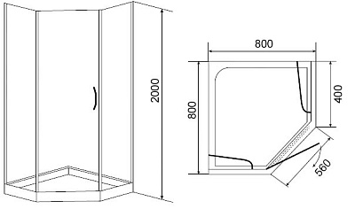 Душевой уголок Timo BY-839 80C прозрачный