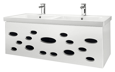 Тумба с раковиной Dreja Vitta 125 белый глянец