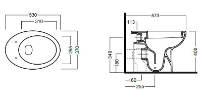 Унитаз приставной Hatria Erika Pro
