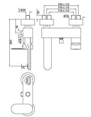 Смеситель для ванны Jaquar Opal Prime OPP-CHR-15115PM