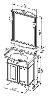 Мебель для ванной Aquanet Николь 70