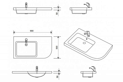 Раковина Kolpa San Lux 90 D