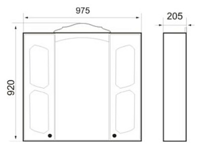 Зеркало-шкаф Атолл Маргарита орех