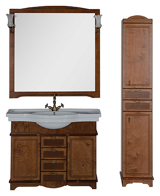 Тумба с раковиной Aquanet Луис 110 NEW темный орех