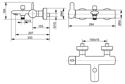 Смеситель Toto NC VMB30 для ванны с душем