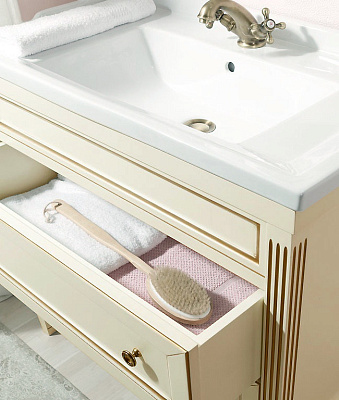 Тумба с раковиной Caprigo Альбион 80 BIANCO Antico с ящиками