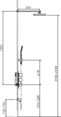 Душевая система встроенная с термостатом Timo Tetra-thermo SX-0179/00SM хром