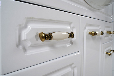 Тумба с раковиной ASB-Mebel Астра нсв декор 85 белая