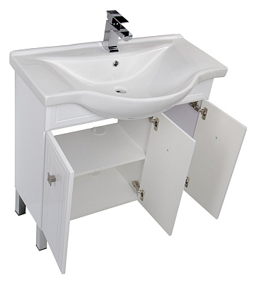 Тумба с раковиной Aquanet Стайл 85 с дверками