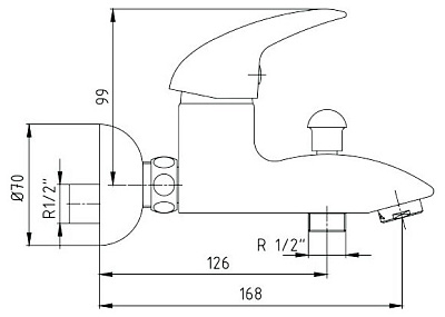 Смеситель E.C.A. Mix pl 102102355 для ванны с душем