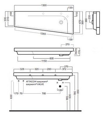 Раковина Hatria Grandangolo TDX-130