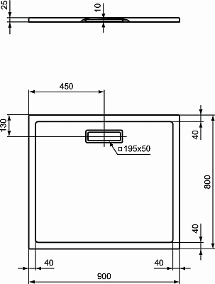 Поддон для душа Ideal Standard Ultraflat New 90х80 T448101 Белый
