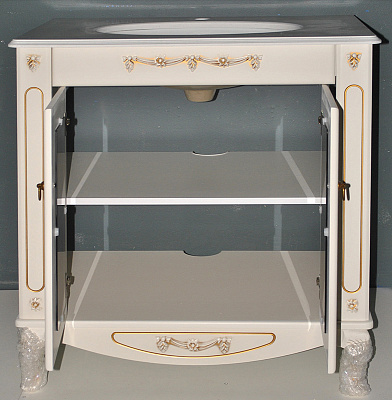 Мебель для ванной Атолл Верона 85 дорато К витрина