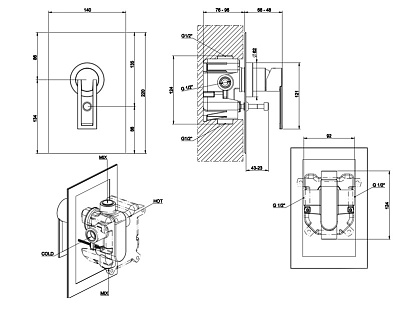 Смеситель Gessi Trasparenze 34279 для ванны с душем
