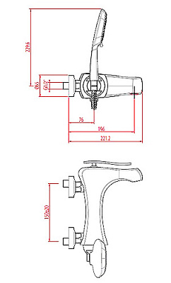 Смеситель Gattoni Icarus 4300CO для ванны с душем