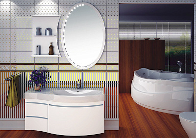 Зеркало Aquanet Опера / Сопрано 70 белое