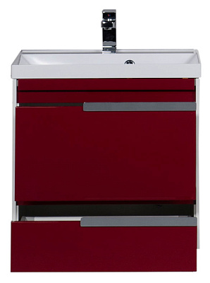 Тумба с раковиной Aquanet Тиволи 70 бордо