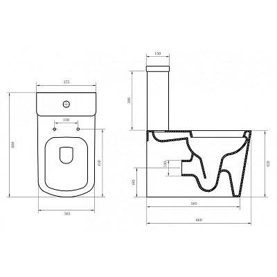 Унитаз-компакт BelBagno Albano безободковый
