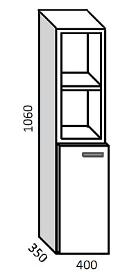 Шкаф-пенал Cezar Bonus 40 открытый белый L