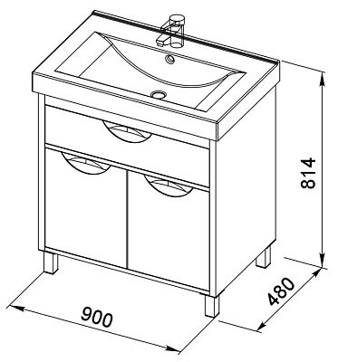 Мебель для ванной Aquanet Гретта 90 светлый дуб