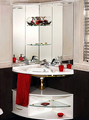 Тумба с раковиной De Aqua Трио белый L фурнитура золото