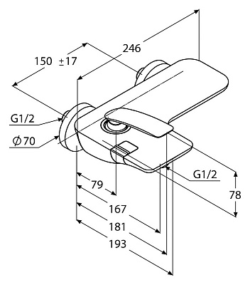 Смеситель Kludi Balance 524459175 для ванны с душем
