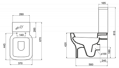 Унитаз приставной BelBagno Vaso BB127CP