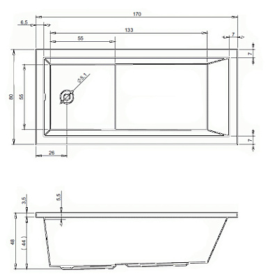 Акриловая ванна RIHO Lusso Plus 170x80