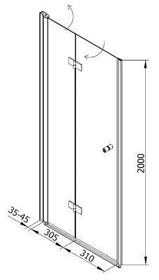 Душевая дверь в нишу Kolpa San Terra flat TV/S 80