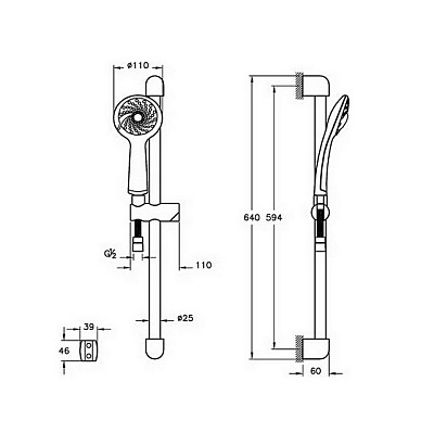 Душевой гарнитур VitrA Samba A45680WSA