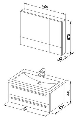 Мебель для ванной Aquanet Нота 90 белая