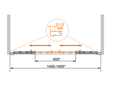 Шторка для ванны Cezares PRATICO-VF-2-150/140-P-Cr