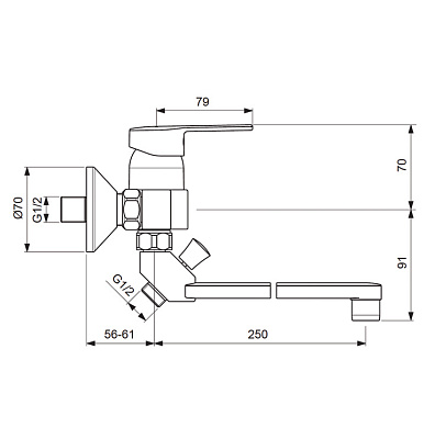 Смеситель Vidima Logik BA280AA для ванны с душем