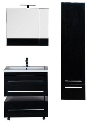 Тумба Aquanet Нота 75 подкатная черная