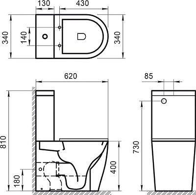 Унитаз-компакт BelBagno Sfera-TR безободковый