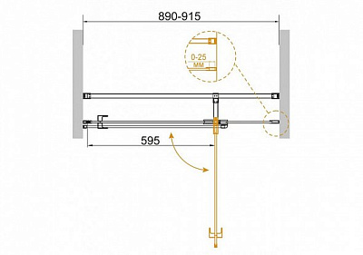 Душевая дверь в нишу Cezares VALVOLA-B-1-90-C-Cr