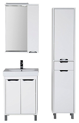 Тумба с раковиной Aquanet Гретта 60  2 двери белая