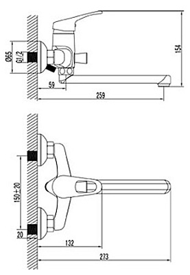 Смеситель Lemark Omega LM3110C универсальный